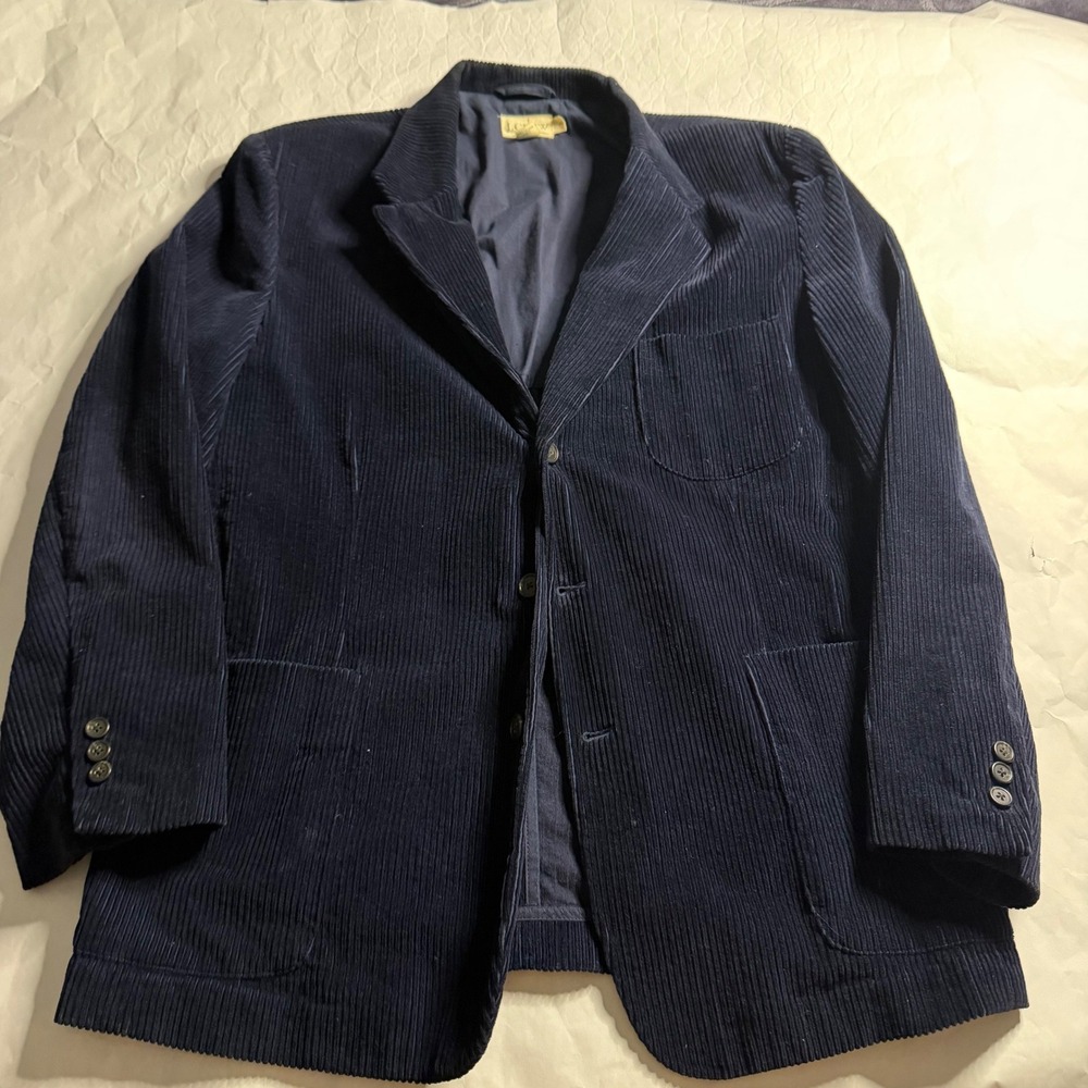 J‎ Crew Oarsman VTG Navy Corduroy Blazer Jacket Mens Old Money L Classic Preppy
